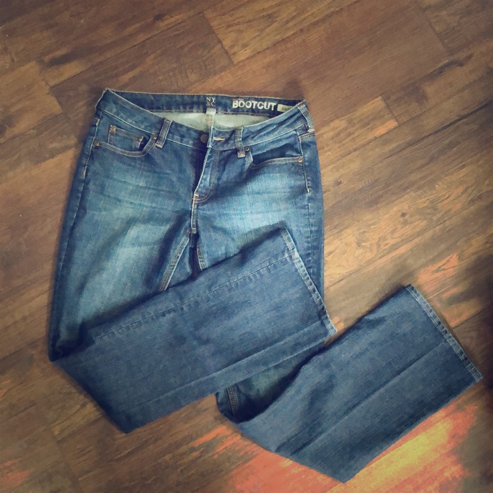 Bootcut low rise medium wash jeans
